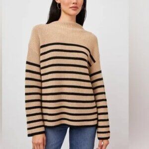 EUC Rails Claudia Striped Mock Neck Sweater XS Cashmere Wool Blend